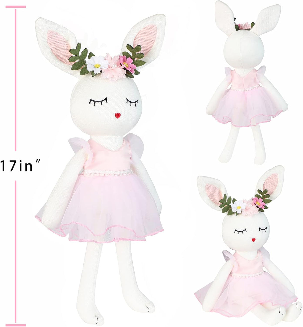 Easter Bunny Ballerina Plush Doll Toy