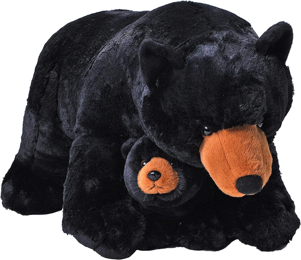 30" Jumbo Mom & Baby Black Bear Plush Recycled Fill