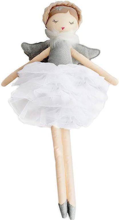15" Silver Elegant Angel Plush Doll