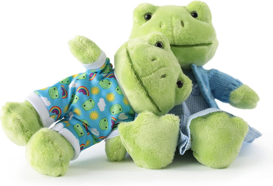 2-Pack Blue Baby & Mum Frog Plush Set