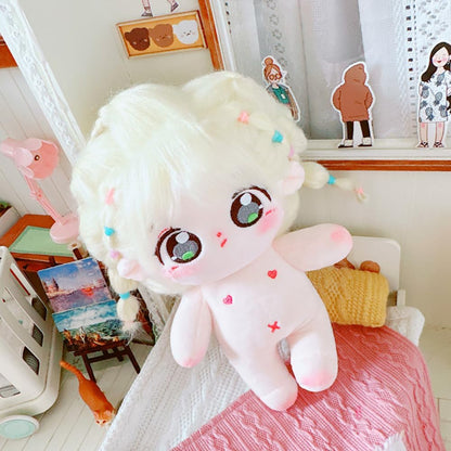 20cm Caramel Girl Humanoid Plush Doll No Skeleton