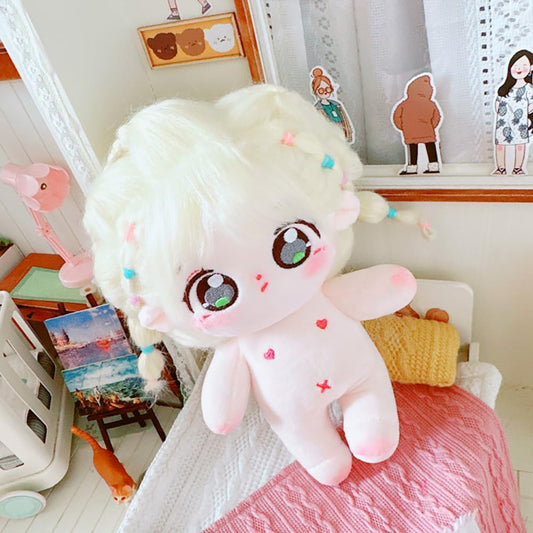20cm Caramel Girl Humanoid Plush Doll No Skeleton