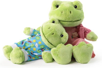 2-Pack Blue Baby & Mum Frog Plush Set
