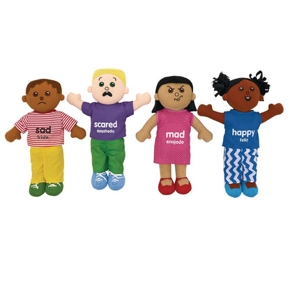 18" Bilingual Emotions Multi-Ethnic Baby Dolls Set of 4