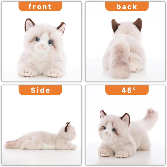 20" Realistic Handmade Gray Ragdoll Cat Plush with Box