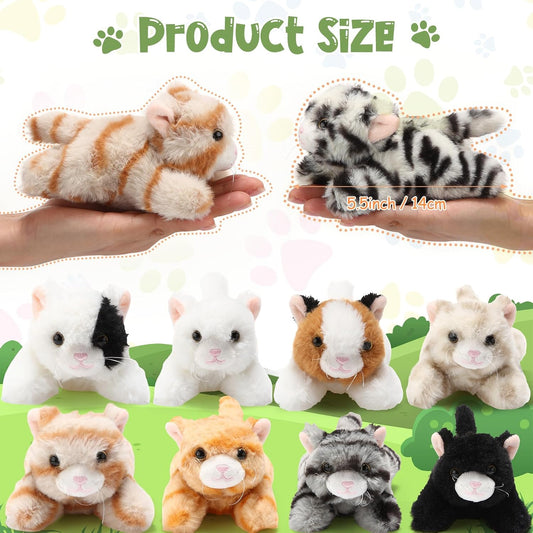 10-Pack Prone-Style Assorted Kitten Plush Set