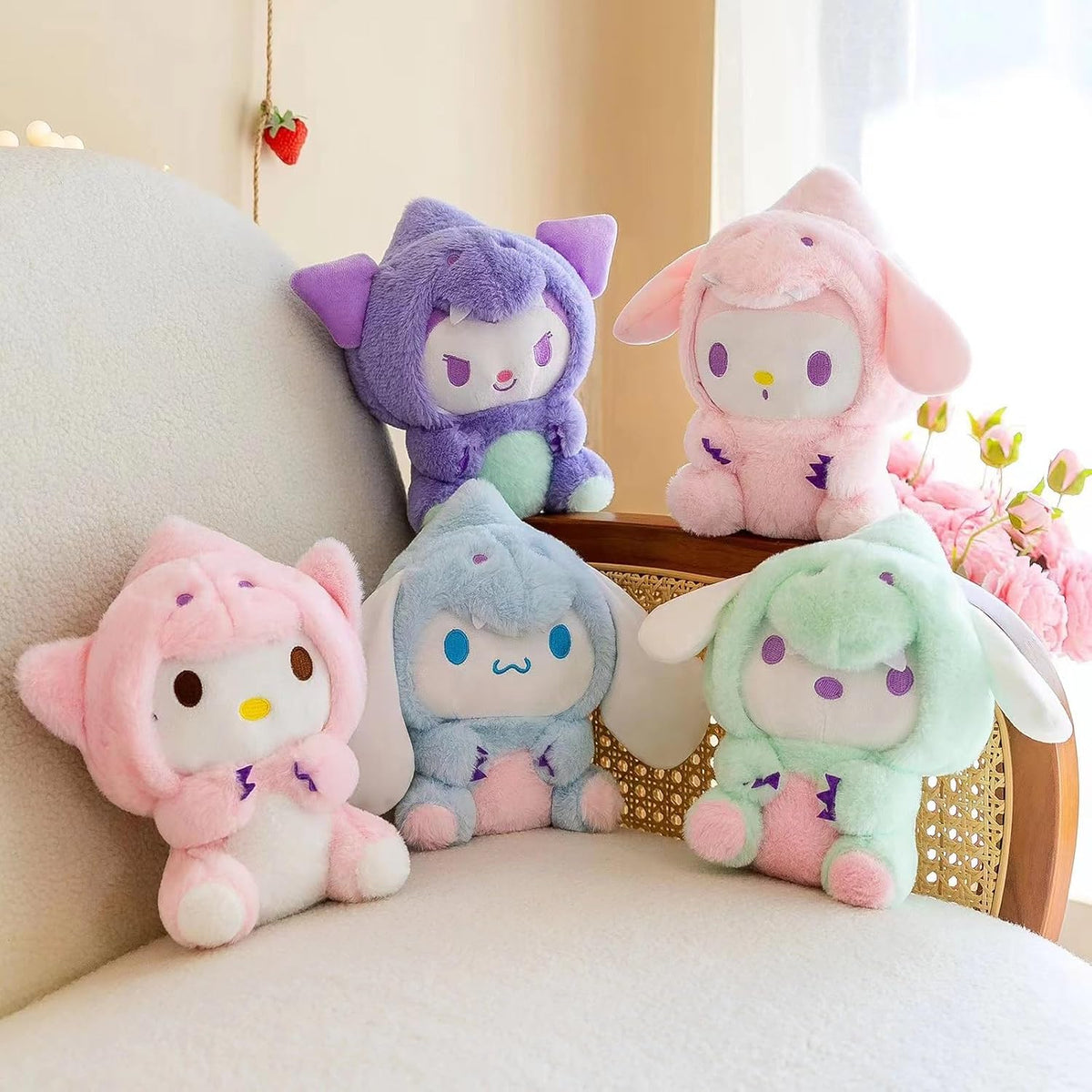 5-Pack 8" Cartoon Animal Plush Doll Set