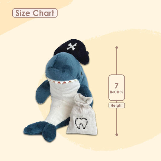 7" Pirate Shark Tooth Fairy Plush with Pouch