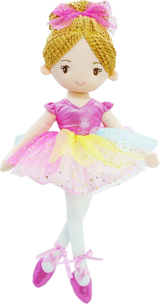 16" Ballerina Princess Plush Doll in Pink Outfit