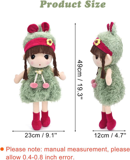 17" Green Stuffed Plush Girl Doll