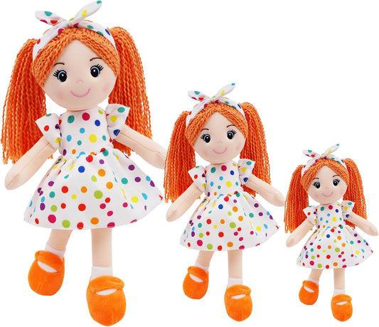 14" Orange Soft Cuddly Rag Doll