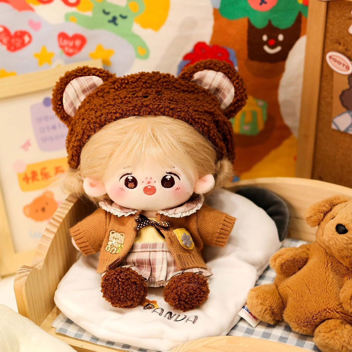 20cm Posable Cotton Doll with Cute Clothes