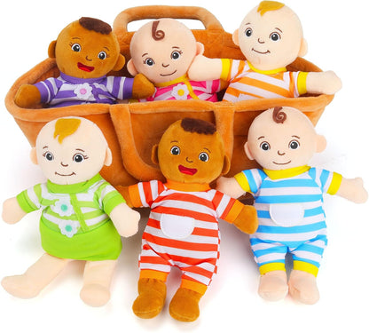 8" Diversity Baby Dolls Set 6-Piece Interchangeable Clothes