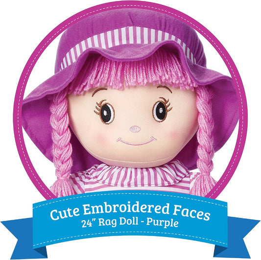 24" Purple Theme Huggable Rag Doll